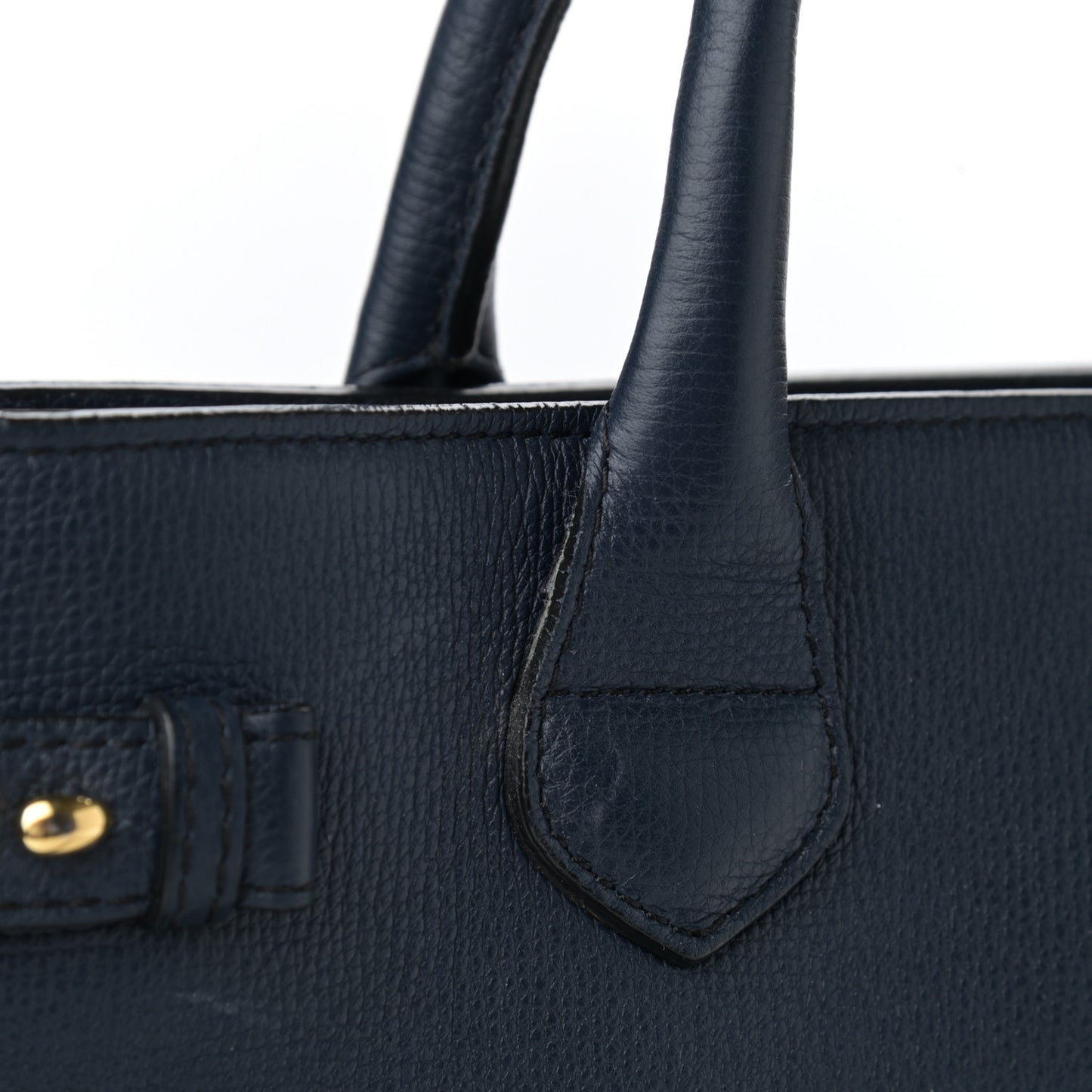 Grainy Calfskin House Check Medium Banner Tote Ink Blue