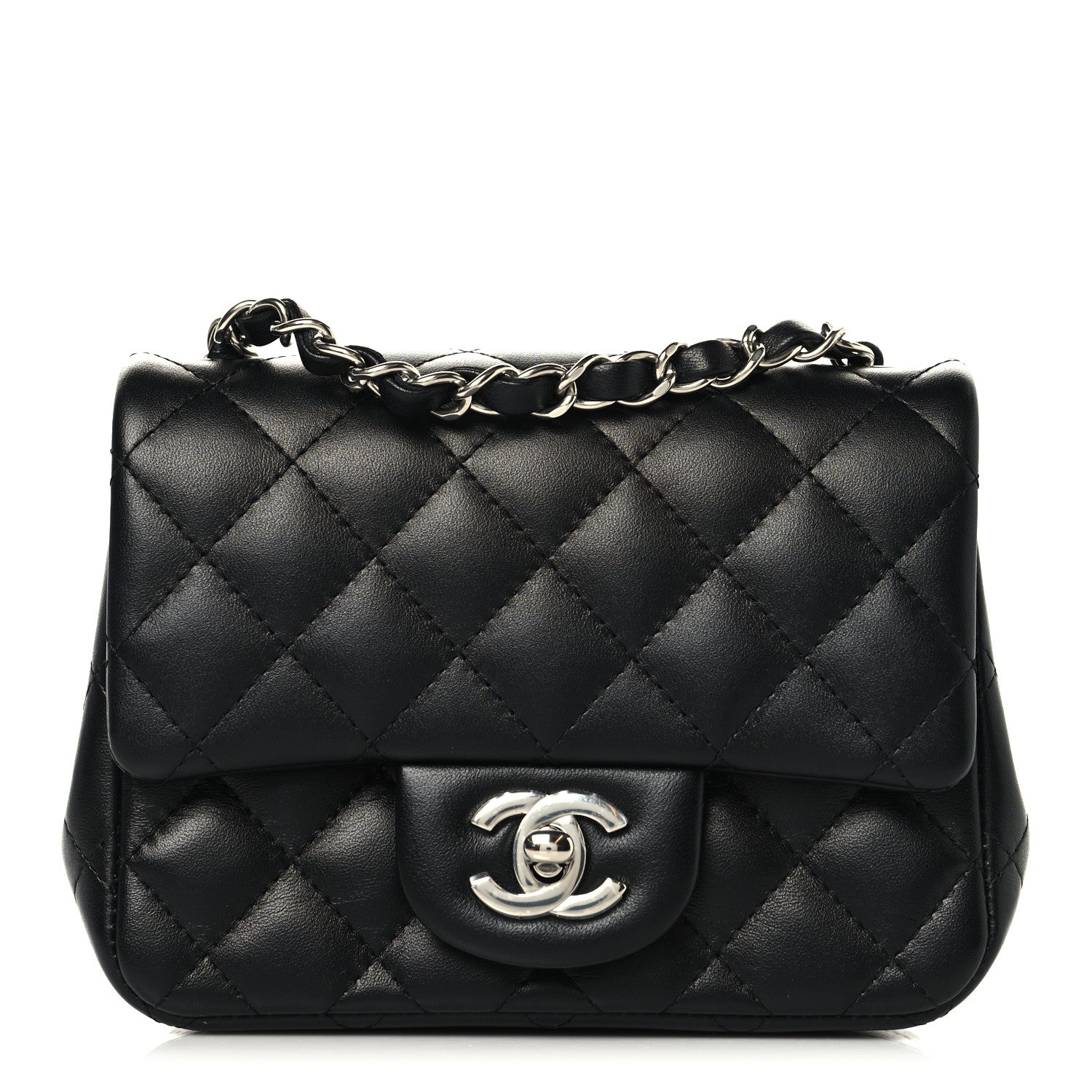 Chanel Lambskin Quilted Mini Square Flap Black 1 of 11