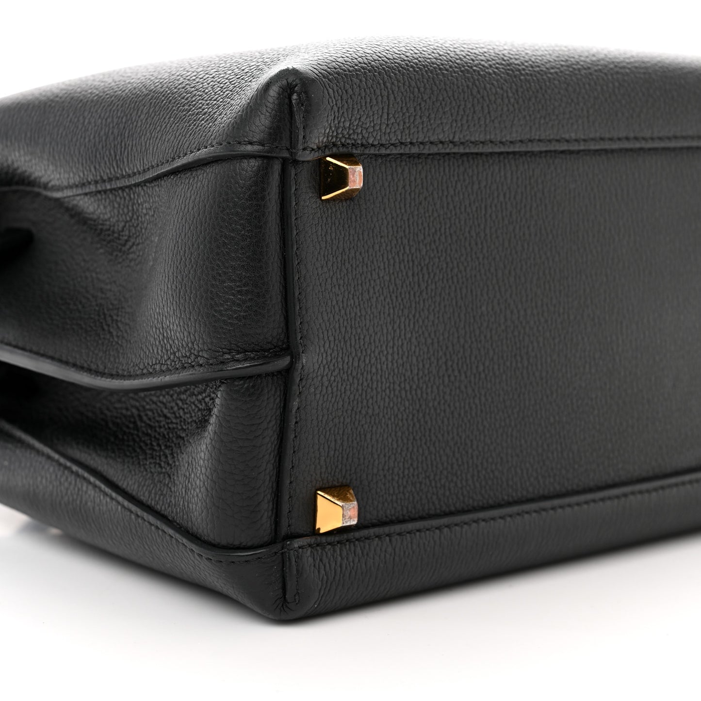 Grained Calfskin Medium Milla Tote Black