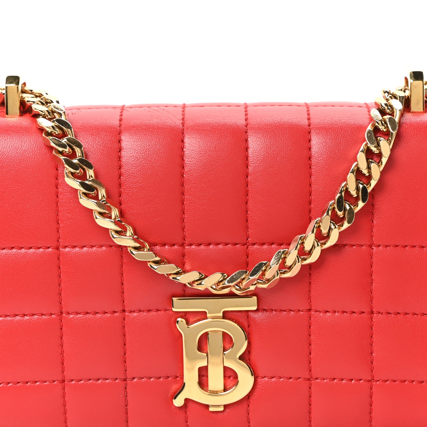 Burberry Lambskin Quilted Mini Lola Bag Bright Red 8 of 10