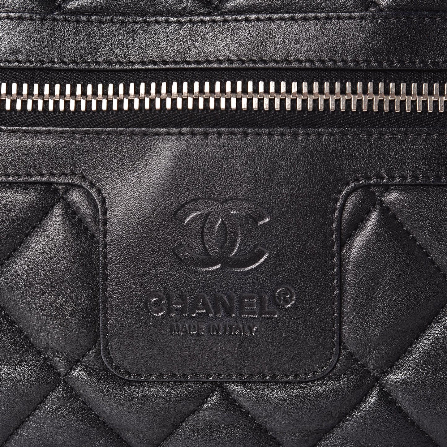 Lambskin Quilted Medium Coco Cocoon Reversible Tote Black