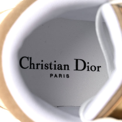 Christian Dior Nylon Laminated Calfskin Womens D-Player High Top Sneakers 37.5 White Gold 7 of 8