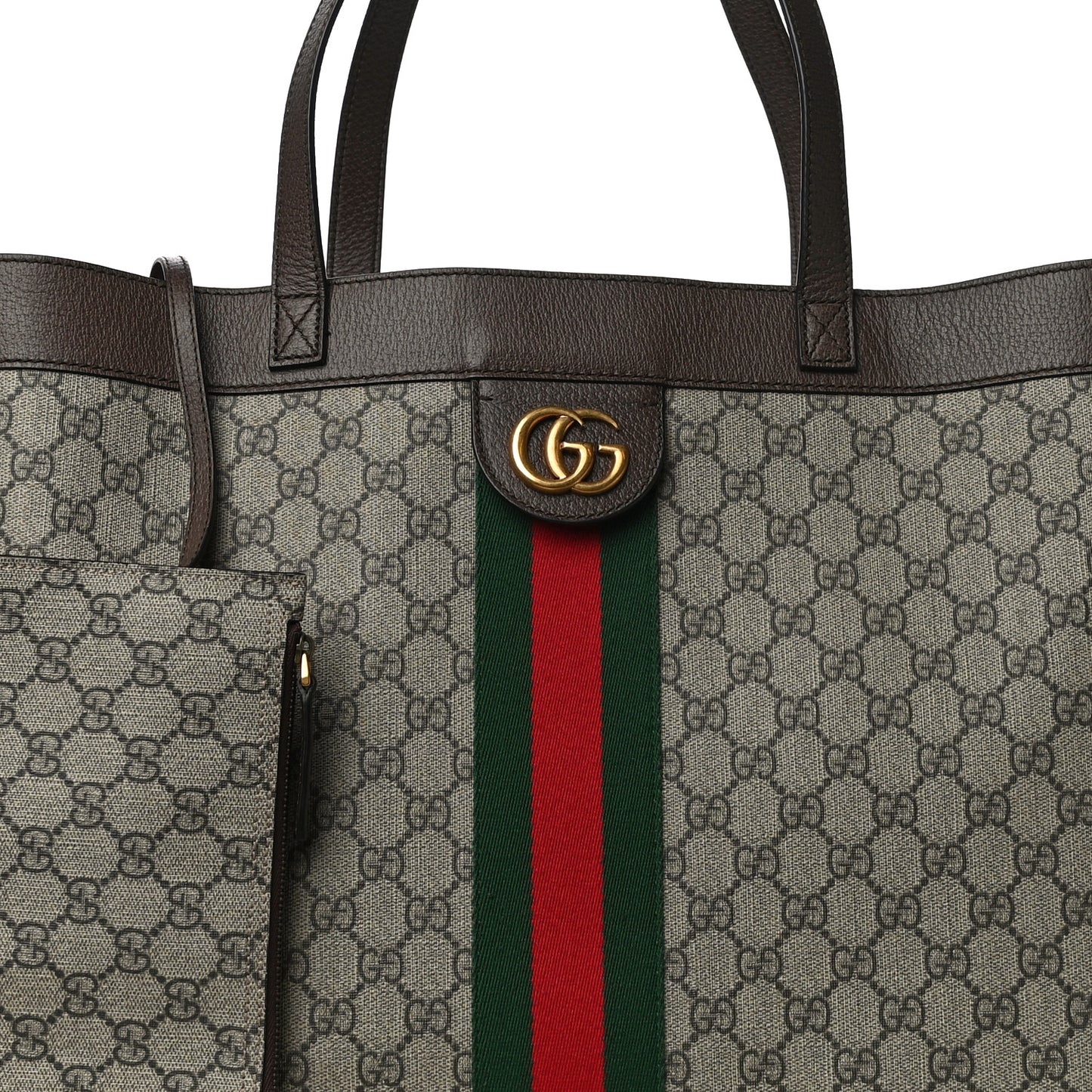 GG Supreme Monogram Web Ophidia Tote Brown