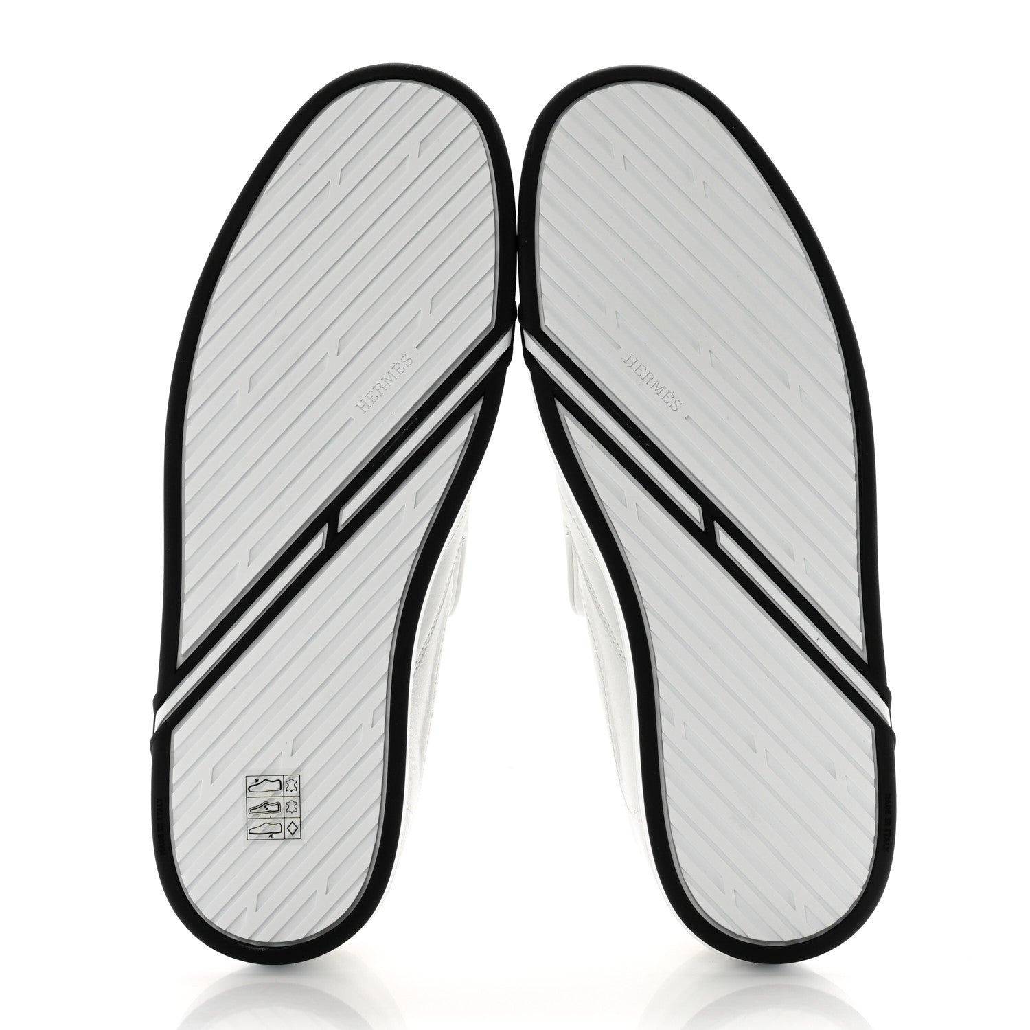 Hermes Calfskin Suede Goatskin Mens Kiddy Slip On Sneakers 43 White 5 of 9