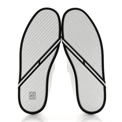 Hermes Calfskin Suede Goatskin Mens Kiddy Slip On Sneakers 43 White 5 of 9