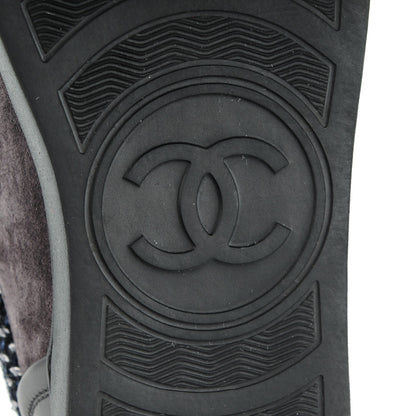 Chanel Suede Calfskin Tweed Low Top Sneakers 37.5 Dark Grey 7 of 9
