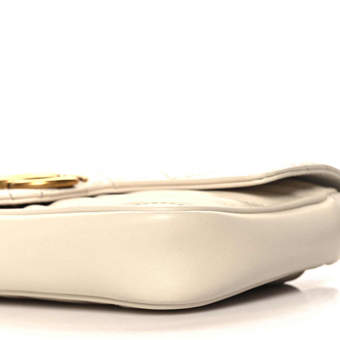 Calfskin Matelasse Mini GG Marmont Shoulder Bag With Card Holder White Black