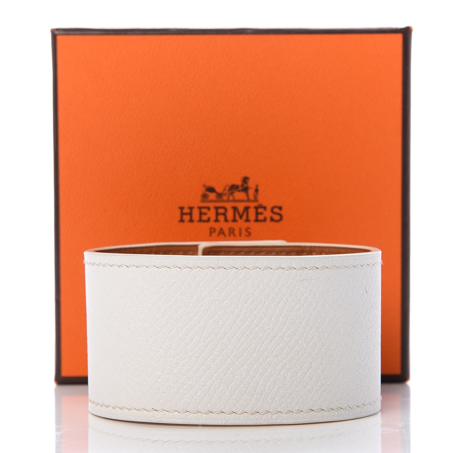 Epsom Kelly Dog Bracelet White