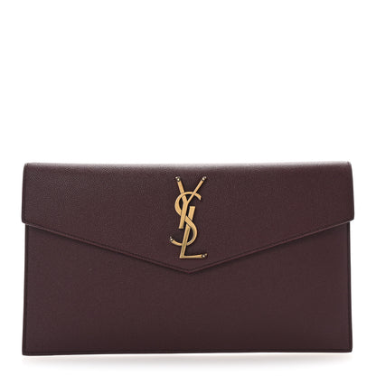 Saint Laurent Grain De Poudre Uptown Pouch Burgundy 1 of 7