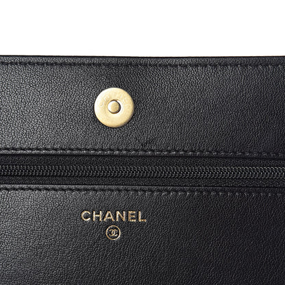 Chanel Lambskin Quilted Infinity Wallet On Chain WOC Black 9 of 15