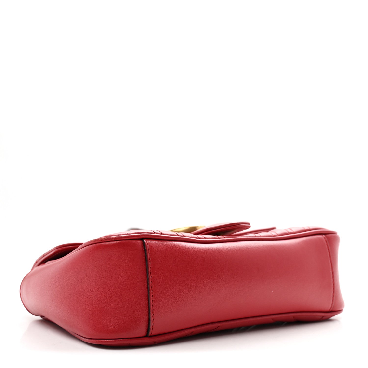 Gucci Calfskin Matelasse Mini GG Marmont Shoulder Bag Hibiscus Red 4 of 10
