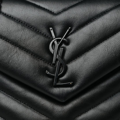 Saint Laurent Calfskin Y Quilted Monogram Monochrome Toy Loulou Crossbody Bag Black 8 of 10
