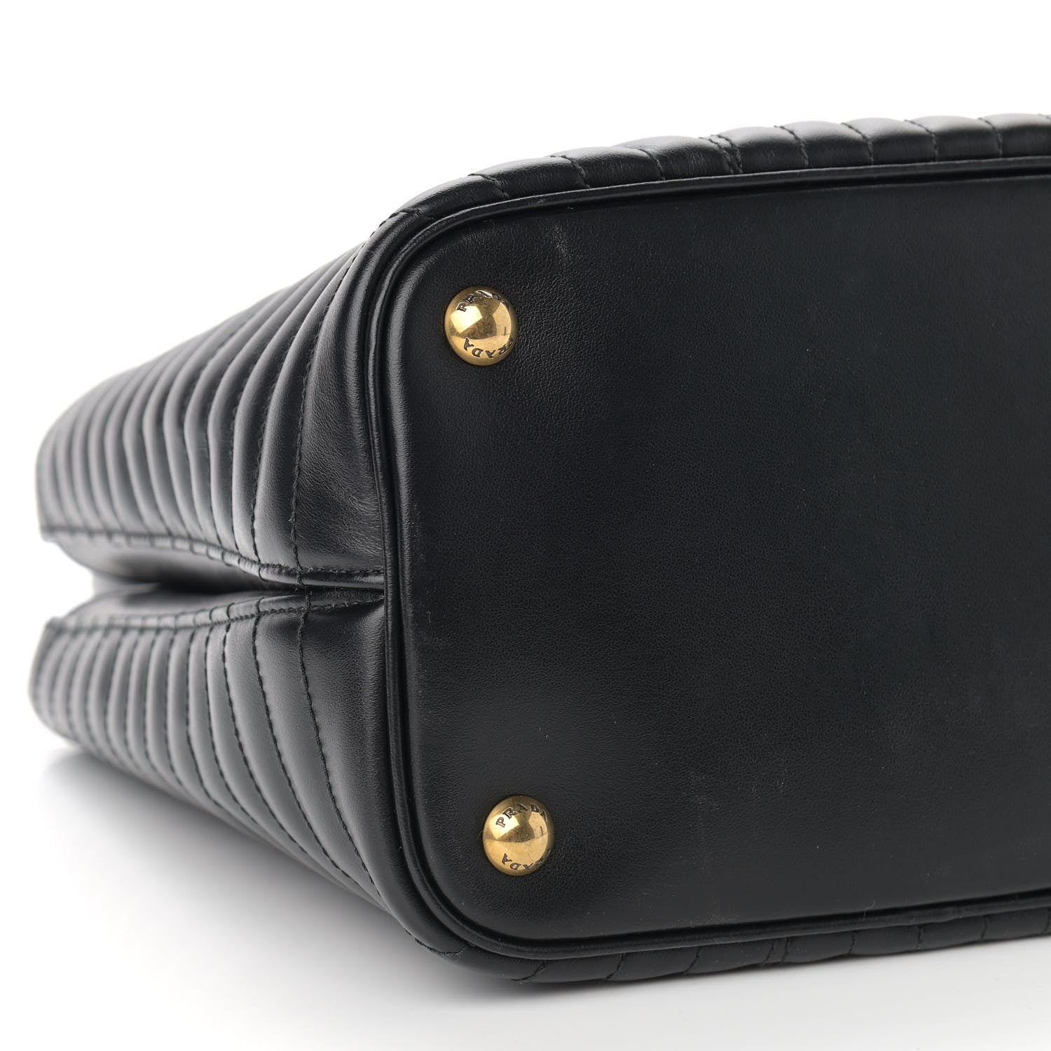 Prada Soft Calfskin Impunture Diagramme Medium Panier Black 6 of 7