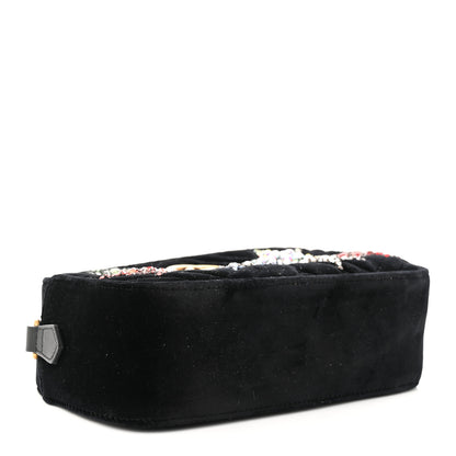 Gucci Velvet Matelasse Crystal Star Embroidered Small GG Marmont Chain Shoulder Bag Black 4 of 11