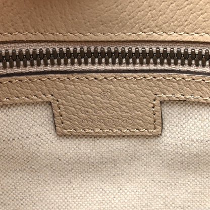 Gucci GG Supreme Monogram Textured Dollar Calfskin Small Retro Interlocking G Tote Bag Beige Mystic White Oatmeal 6 of 9