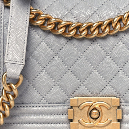 Chanel Caviar Quilted Medium Boy Flap Light Grey 8 of 11