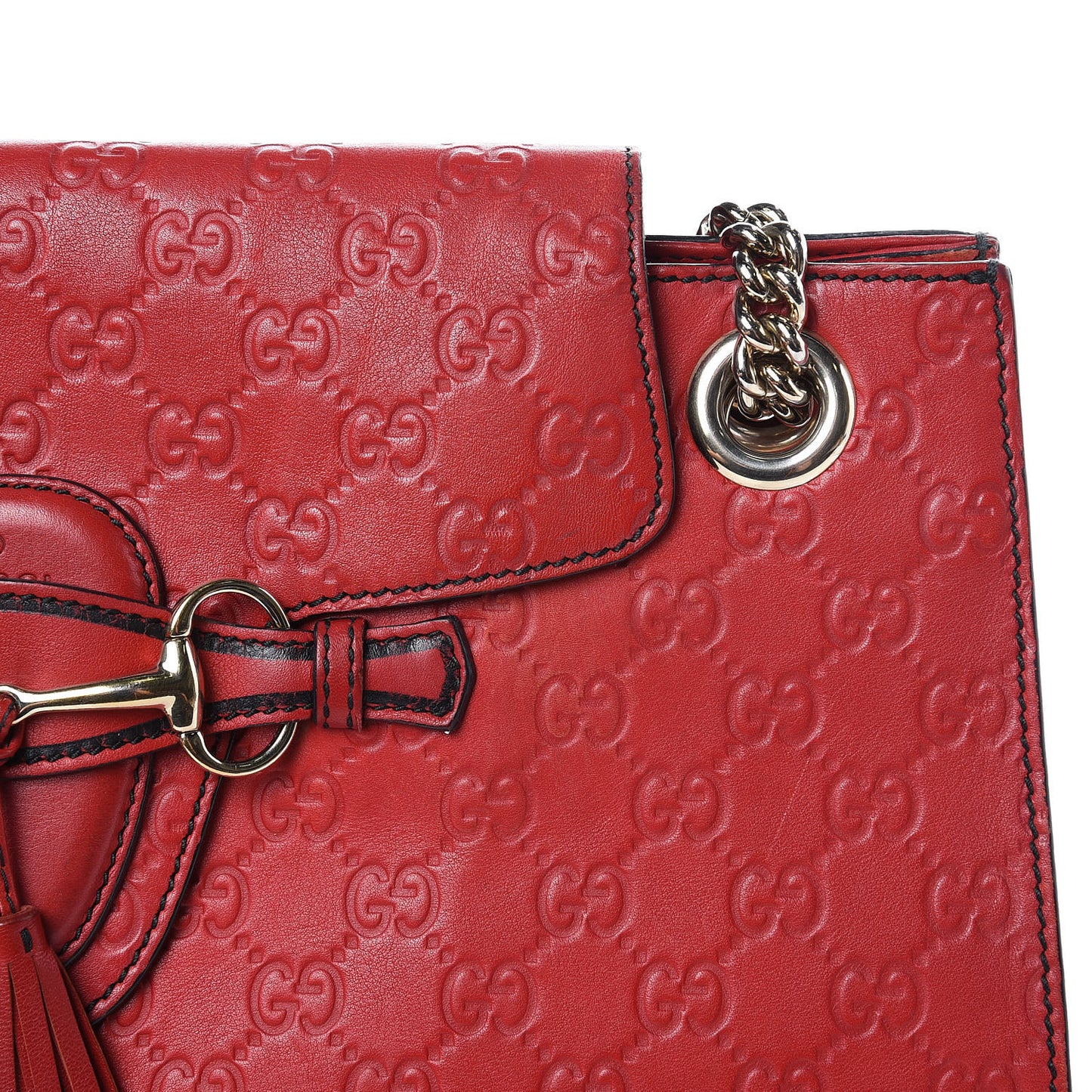 Guccissima Large Emily Chain Shoulder Bag Red