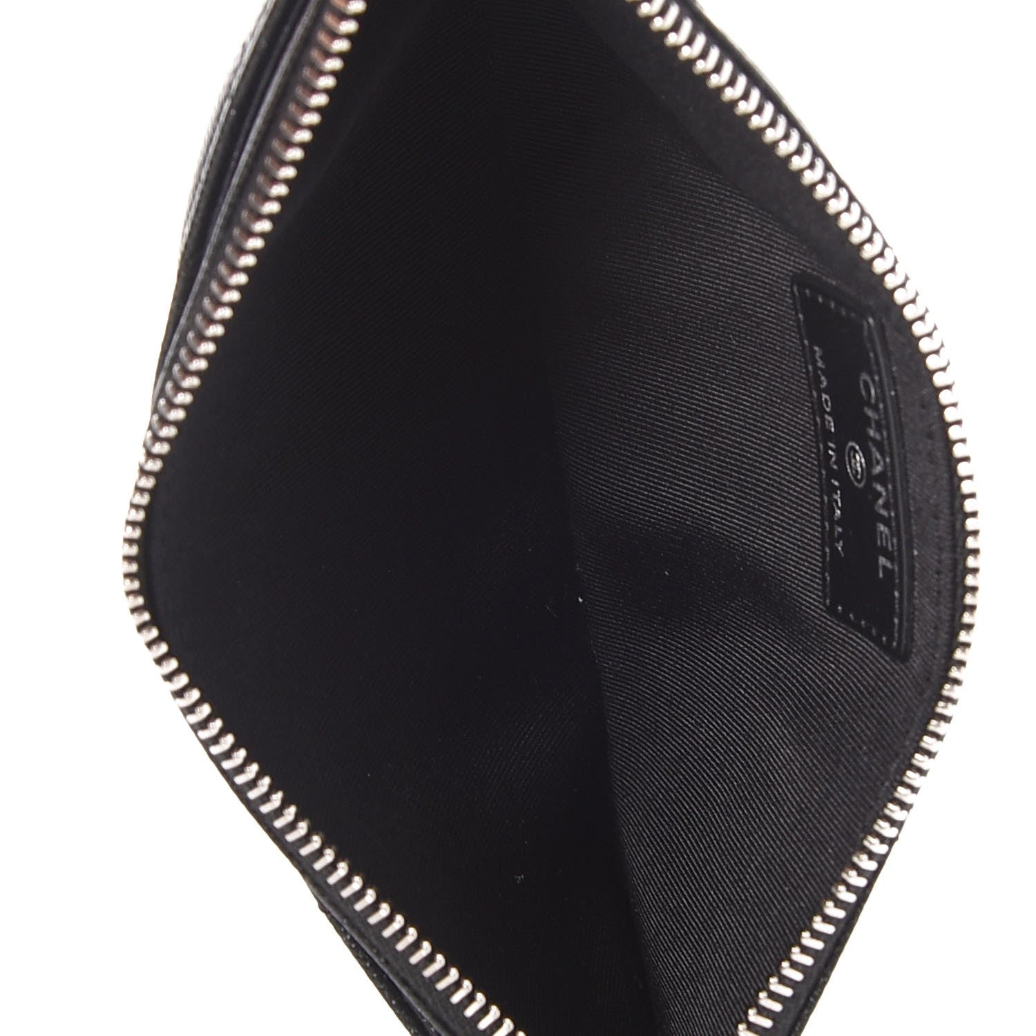 Chanel Iridescent Caviar Quilted Classic Zip Pouch Black 7 of 8