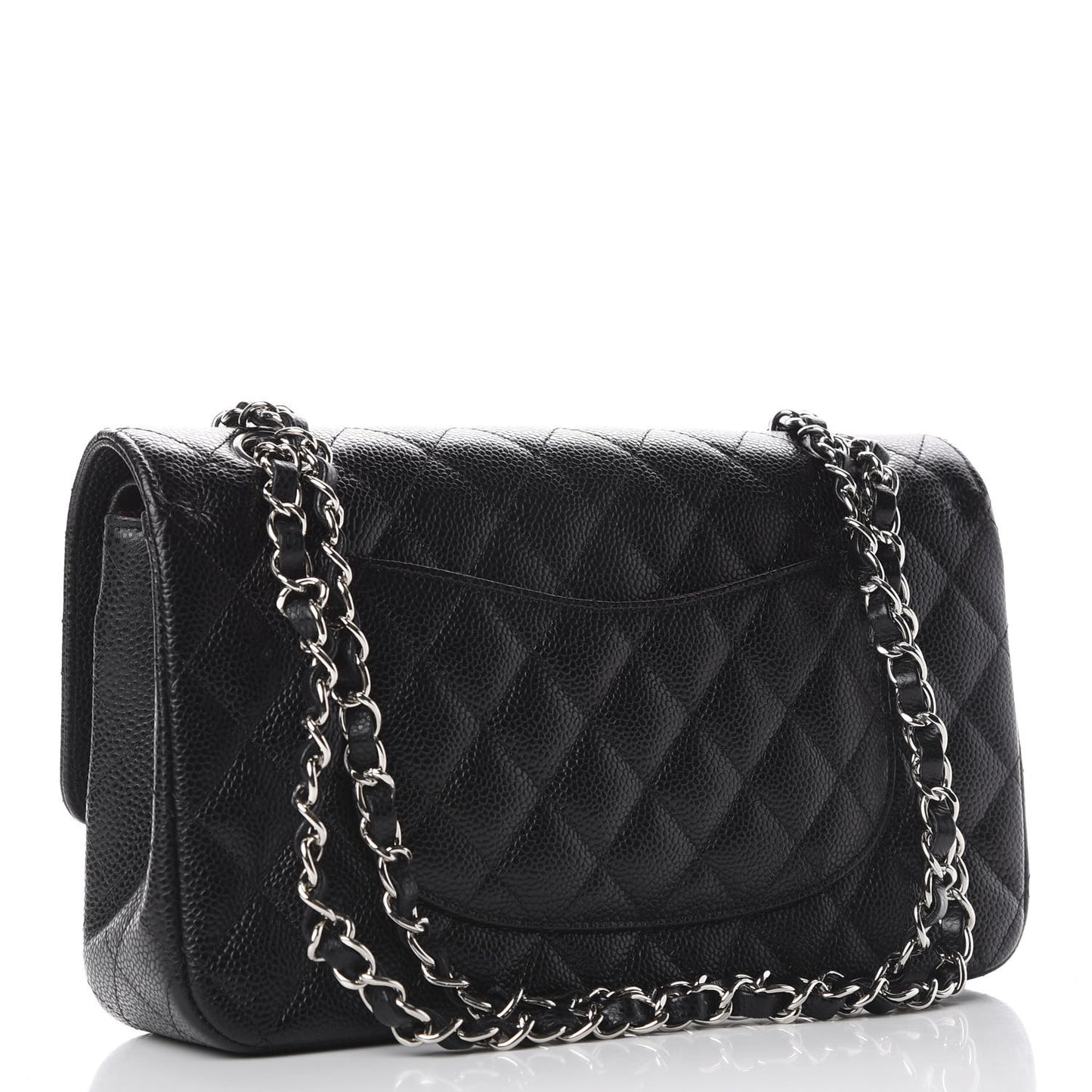 Caviar Quilted Medium Double Flap Black