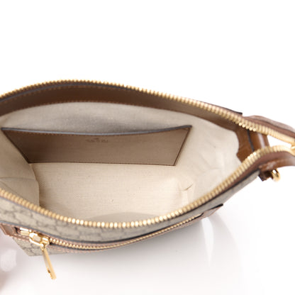 Gucci GG Supreme Monogram Azalea Calfskin Retro Interlocking G Flat Messenger Bag Beige Ebony Brown Sugar 5 of 12