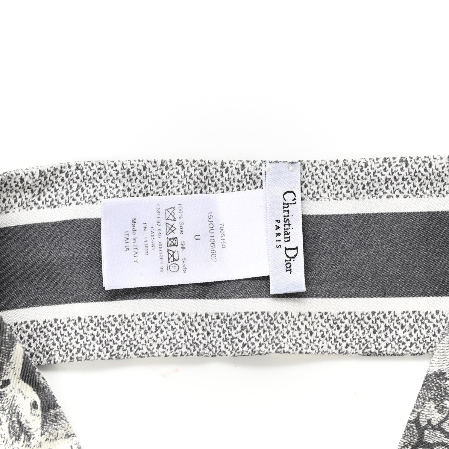 Christian Dior Silk Toile De Jouy Reverse Capri Mitzah Scarf Grey White 4 of 4