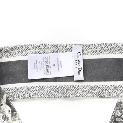 Christian Dior Silk Toile De Jouy Reverse Capri Mitzah Scarf Grey White 4 of 4