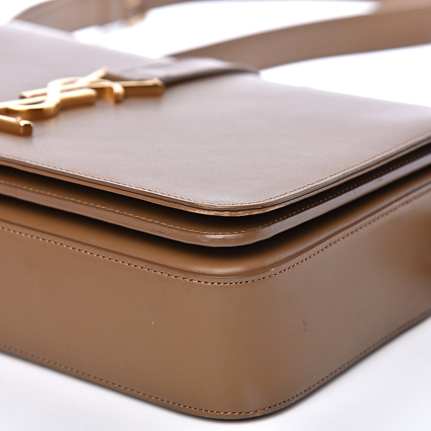 Saint Laurent Smooth Calfskin Medium Classic Monogram Universite Bag Dark Beige 8 of 17