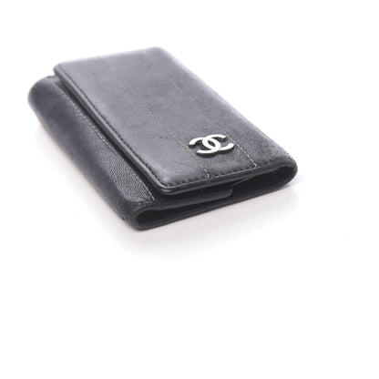 Chanel Lambskin Vertical Quilted 6 Key Holder Black 12 of 13