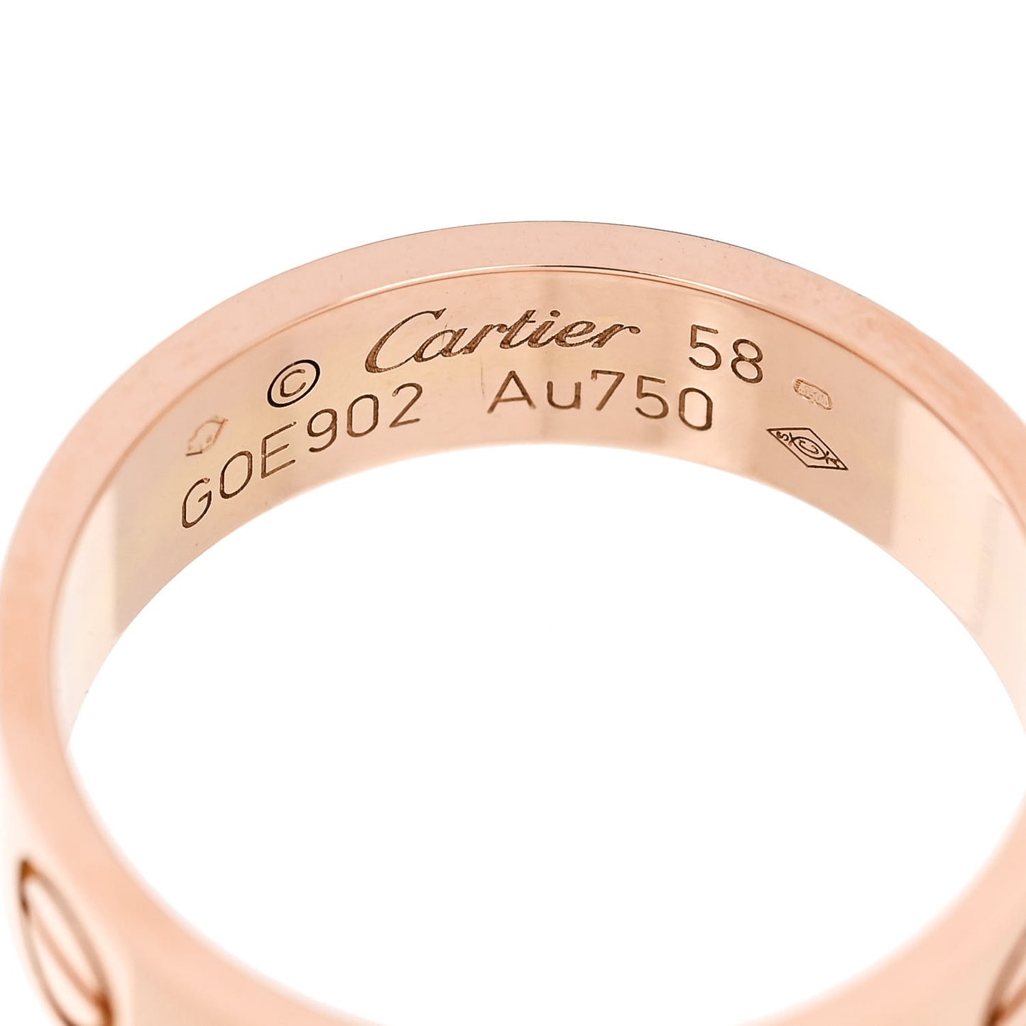 18K Pink Gold 5.5mm LOVE Ring 58 8.5