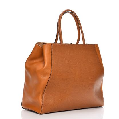 Fendi Vitello Elite Flamingo Large 2Jours Tote Curry 3 of 10