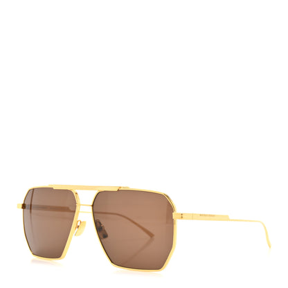 Bottega Veneta Metal Aviator BV1012S Sunglasses Gold Brown 1 of 7