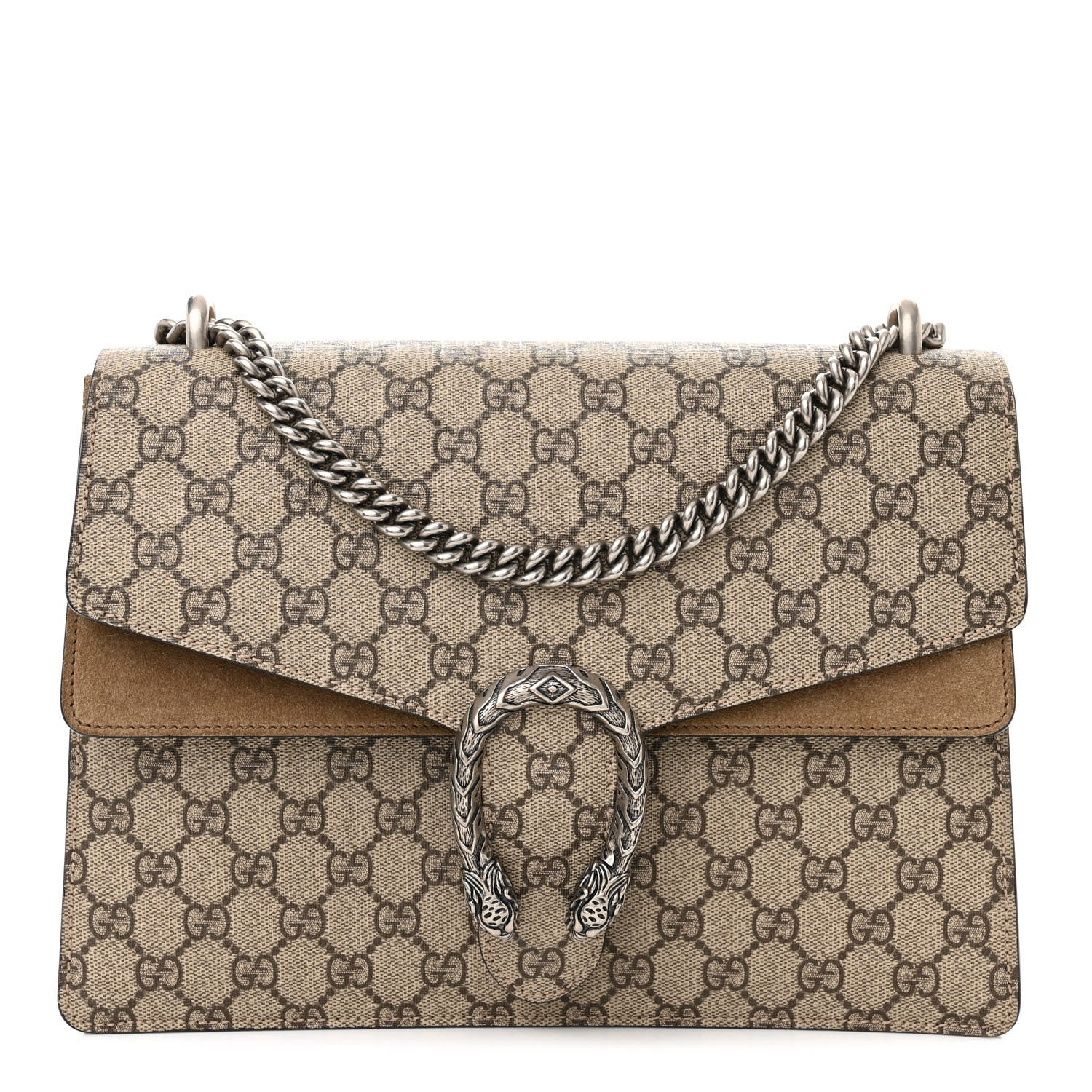 Gucci GG Supreme Monogram Medium Dionysus Shoulder Bag Taupe 1 of 15