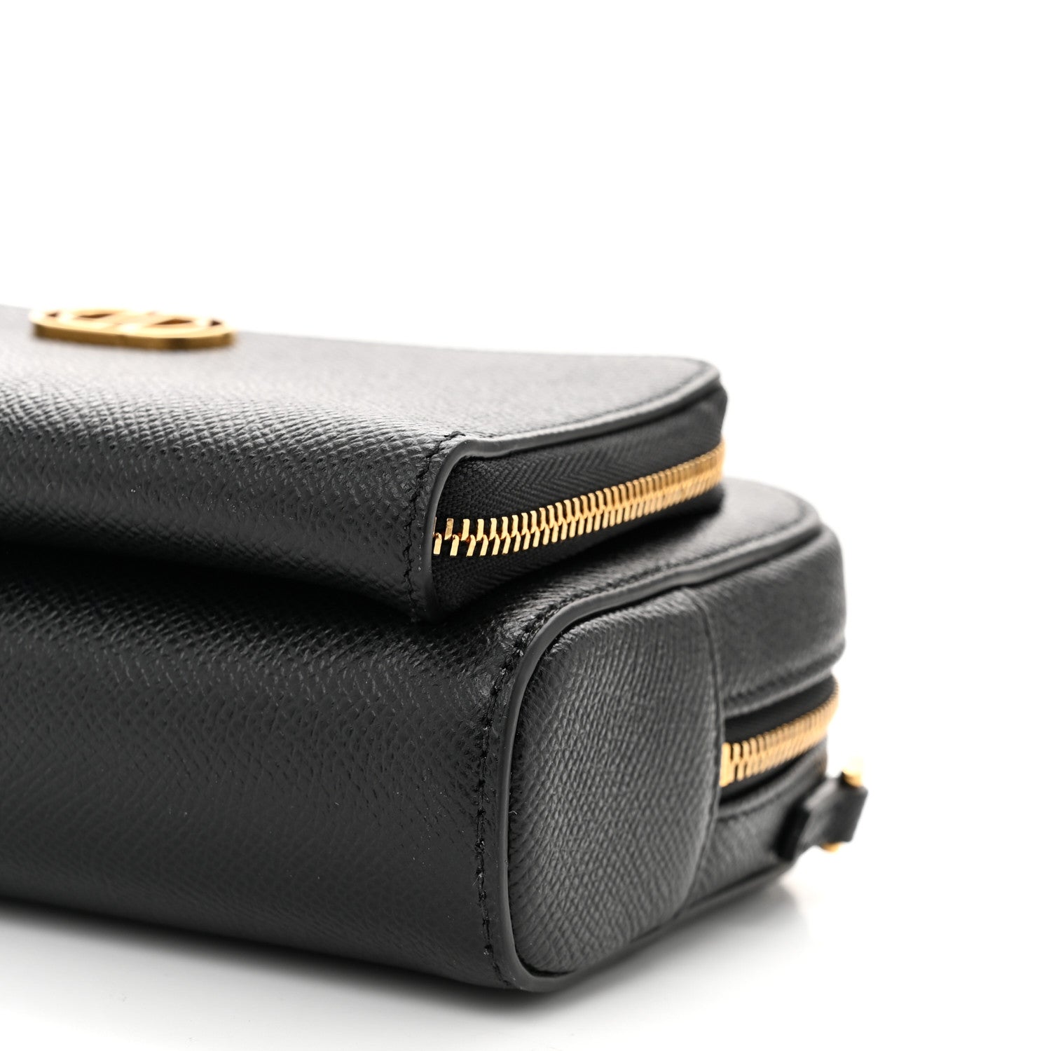 Christian Dior Grained Calfskin Caro Double Pouch Black 10 of 10