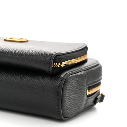 Christian Dior Grained Calfskin Caro Double Pouch Black 10 of 10