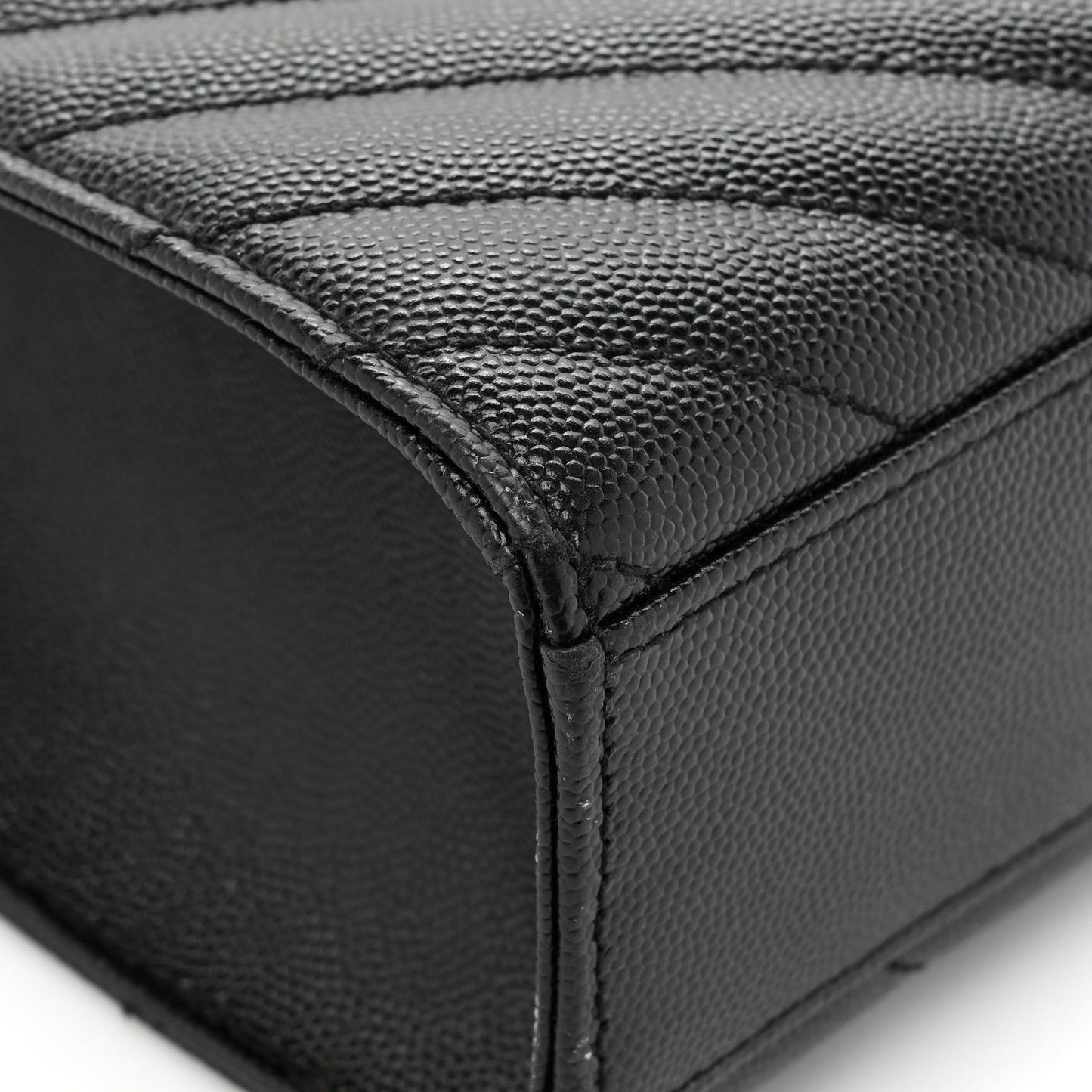 Grain De Poudre Matelasse Chevron Large Monogram Satchel Black
