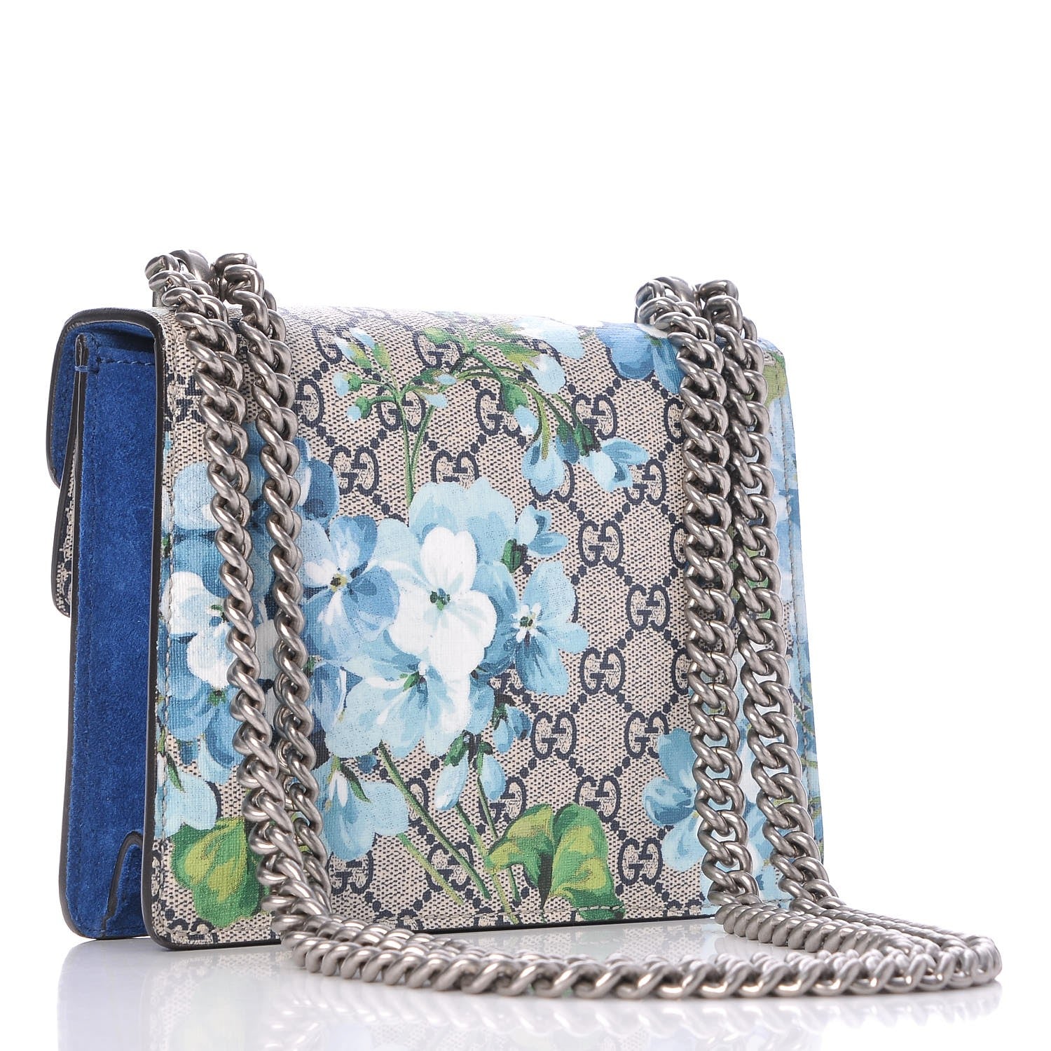 Gucci GG Supreme Monogram Blooms Mini Dionysus Shoulder Bag Beige Navy Vintage Blue 3 of 7