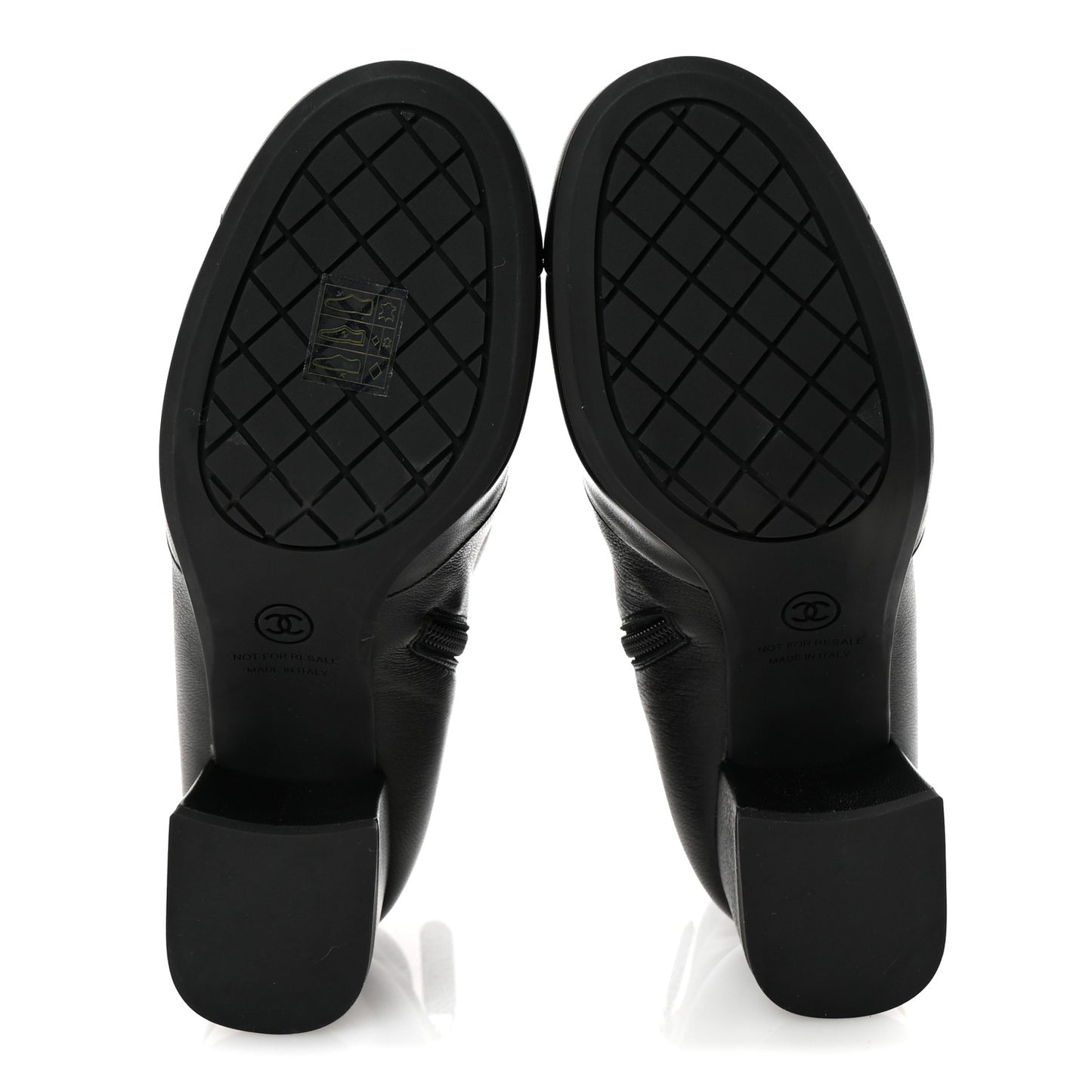 Stretch Lambskin Cap Toe CC Short Boots 37 Black