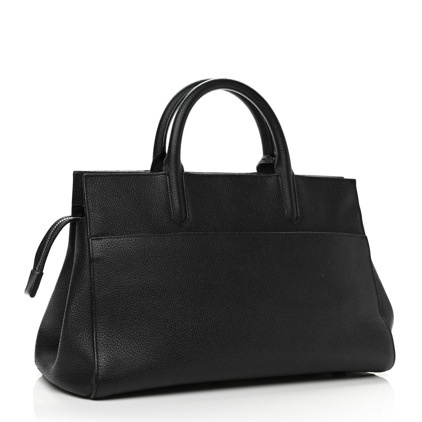 Grained Calfskin Small Cabas Rive Gauche Black