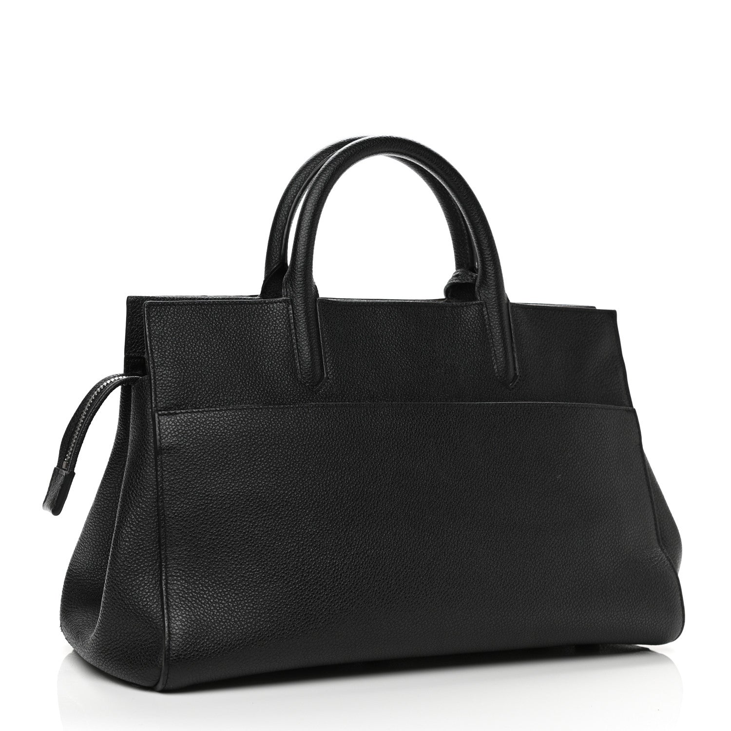 Saint Laurent Grained Calfskin Small Cabas Rive Gauche Black 3 of 17