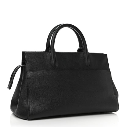 Saint Laurent Grained Calfskin Small Cabas Rive Gauche Black 3 of 17