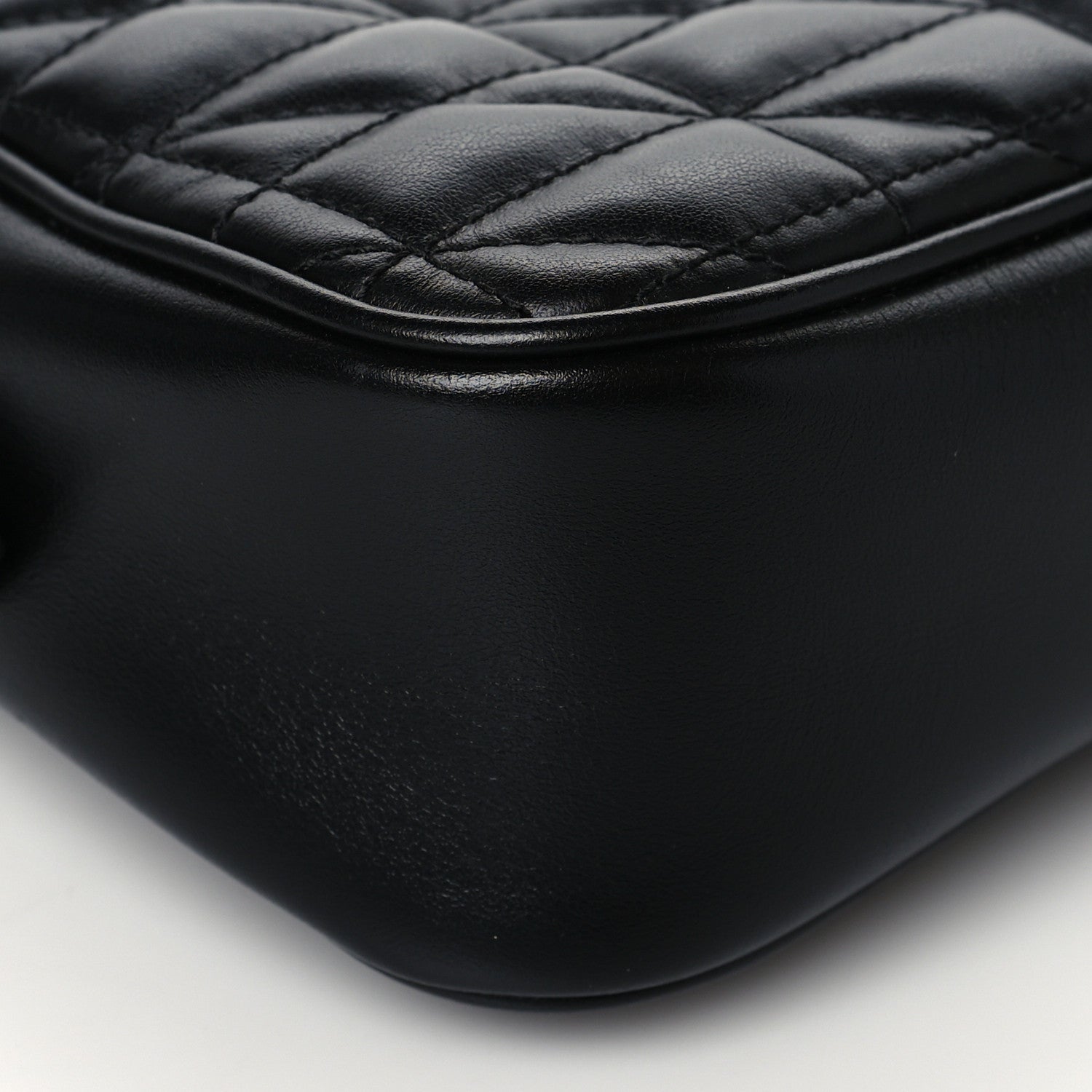 Gucci Calfskin Matelasse Aria Small GG Marmont Chain Shoulder Bag Black 10 of 12