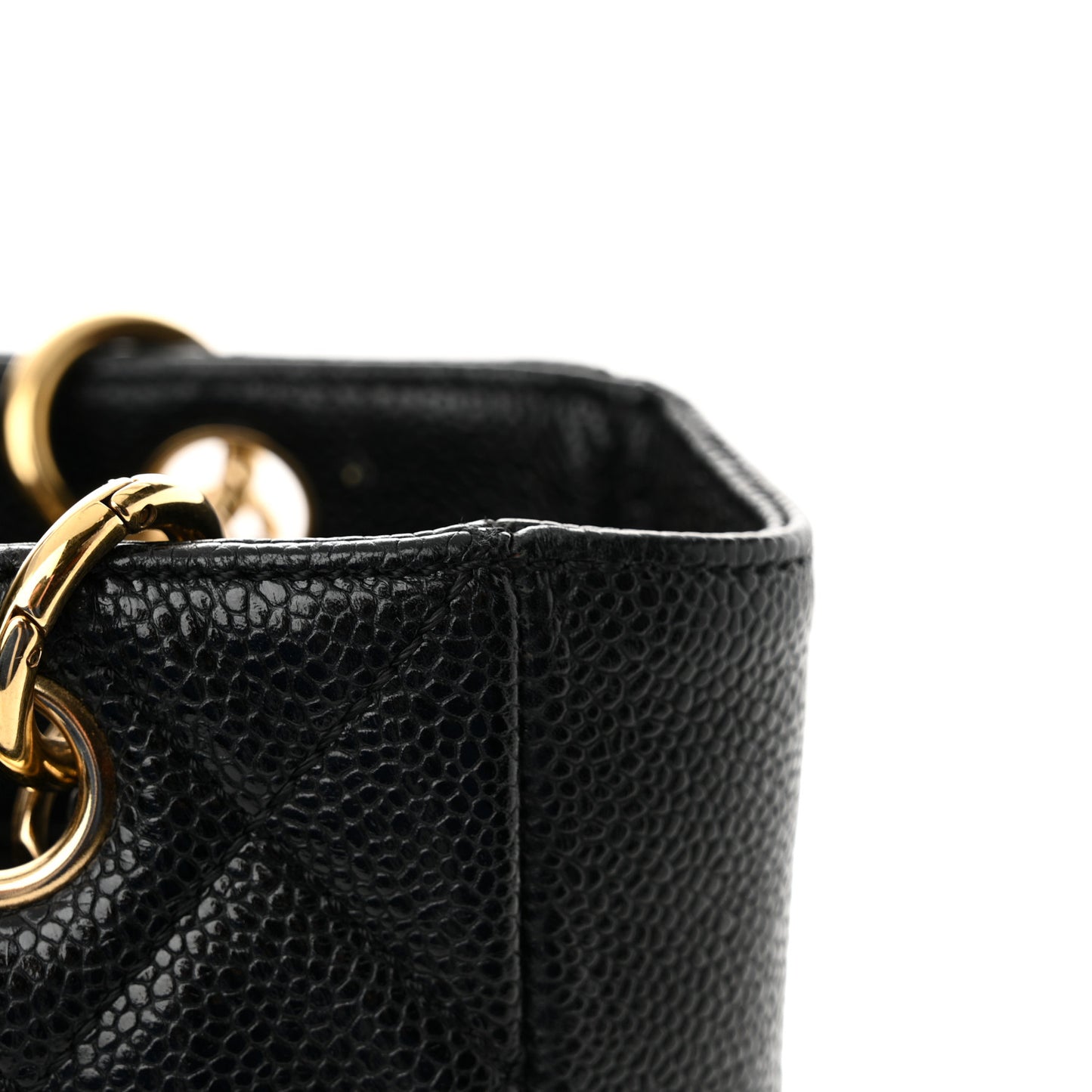 Caviar Quilted Petit Shopping Tote PST Black