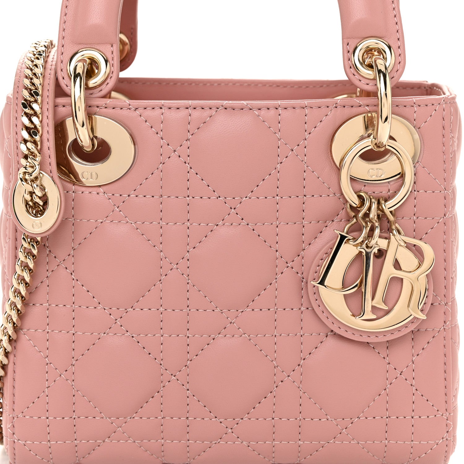 Christian Dior Lambskin Cannage Mini Lady Dior Blush 8 of 10