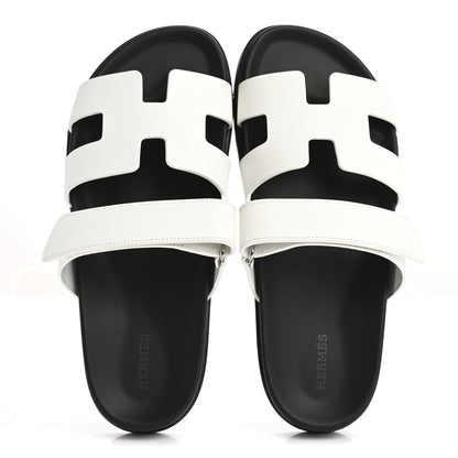 Hermes Calfskin Womens Chypre Sandals 40.5 White 2 of 10