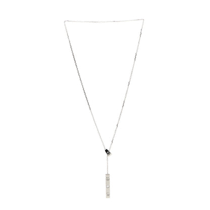 Cartier 18K White Gold Diamond LOVE Lariat Necklace 3 of 5