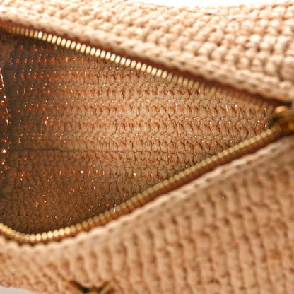 Saint Laurent Raffia Monogram Cassandre Small Cylindric Bag Natural Brick 6 of 12