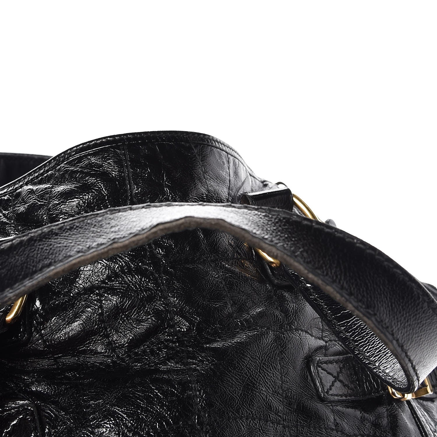 Saint Laurent Patent Crocodile Embossed Medium Downtown Tote Black 10 of 14