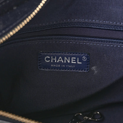 Chanel Tweed PVC Patent Chevron Quilted Medium Gabrielle Hobo Blue 6 of 11