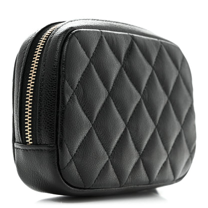 Chanel Caviar Quilted Small Curvy Pouch Cosmetic Case Black 3 of 8