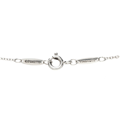 Tiffany Sterling Silver Diamond Elsa Peretti Open Wave Necklace 3 of 3